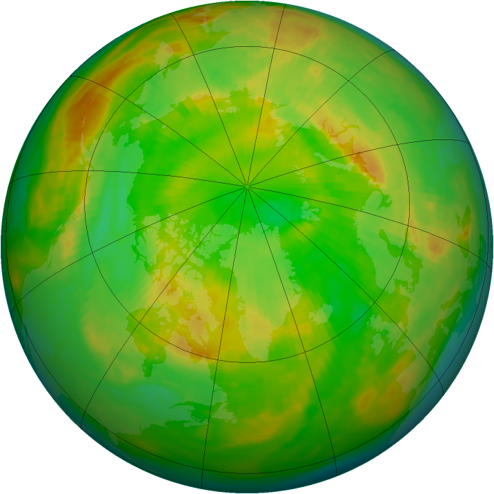 Arctic ozone map for 15 June 1988